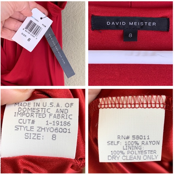NWT DAVID MEISTER Red Sexy Dress - Picture 5 of 8